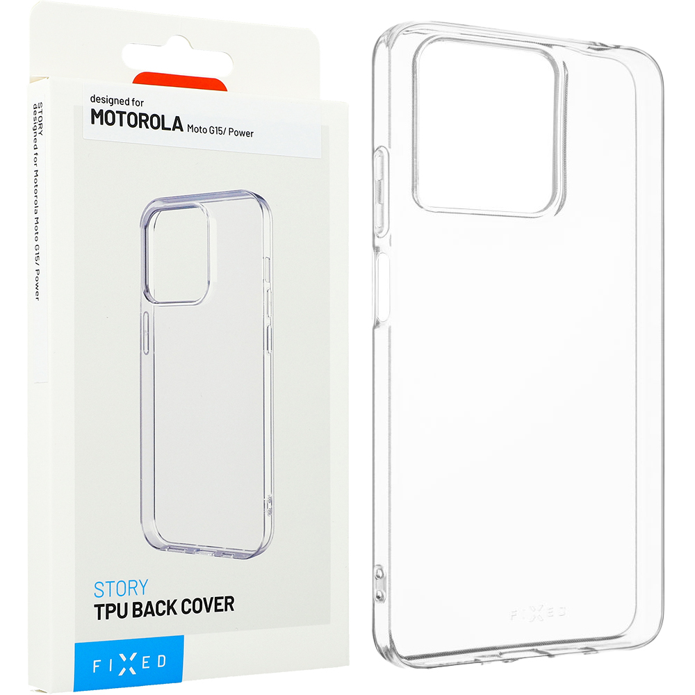 Elastyczne i cienkie etui Fixed Story do Motorola Moto G15 / G15 Power, przezroczyste